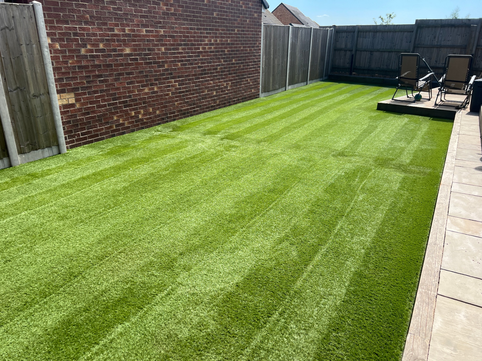 Artificial grass before and after clean, Stafford, after professional cleaning