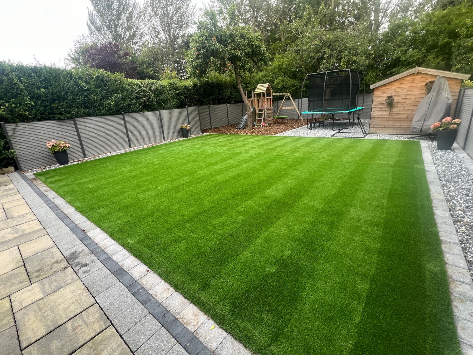 Artificial grass cleaning in Stafford, after professional clean