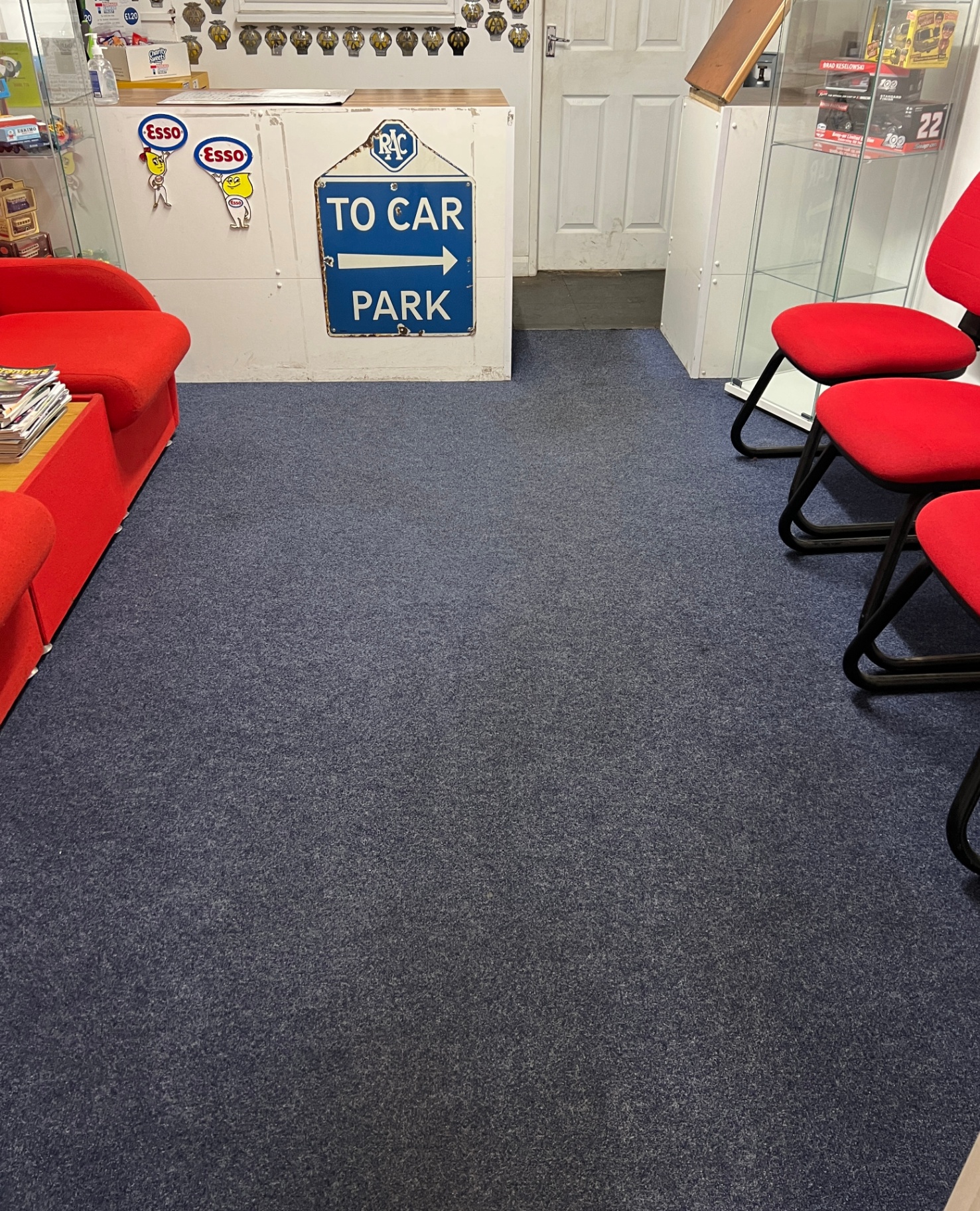 Commercial carpet cleaned and brightened in Stafford, after professional cleaning