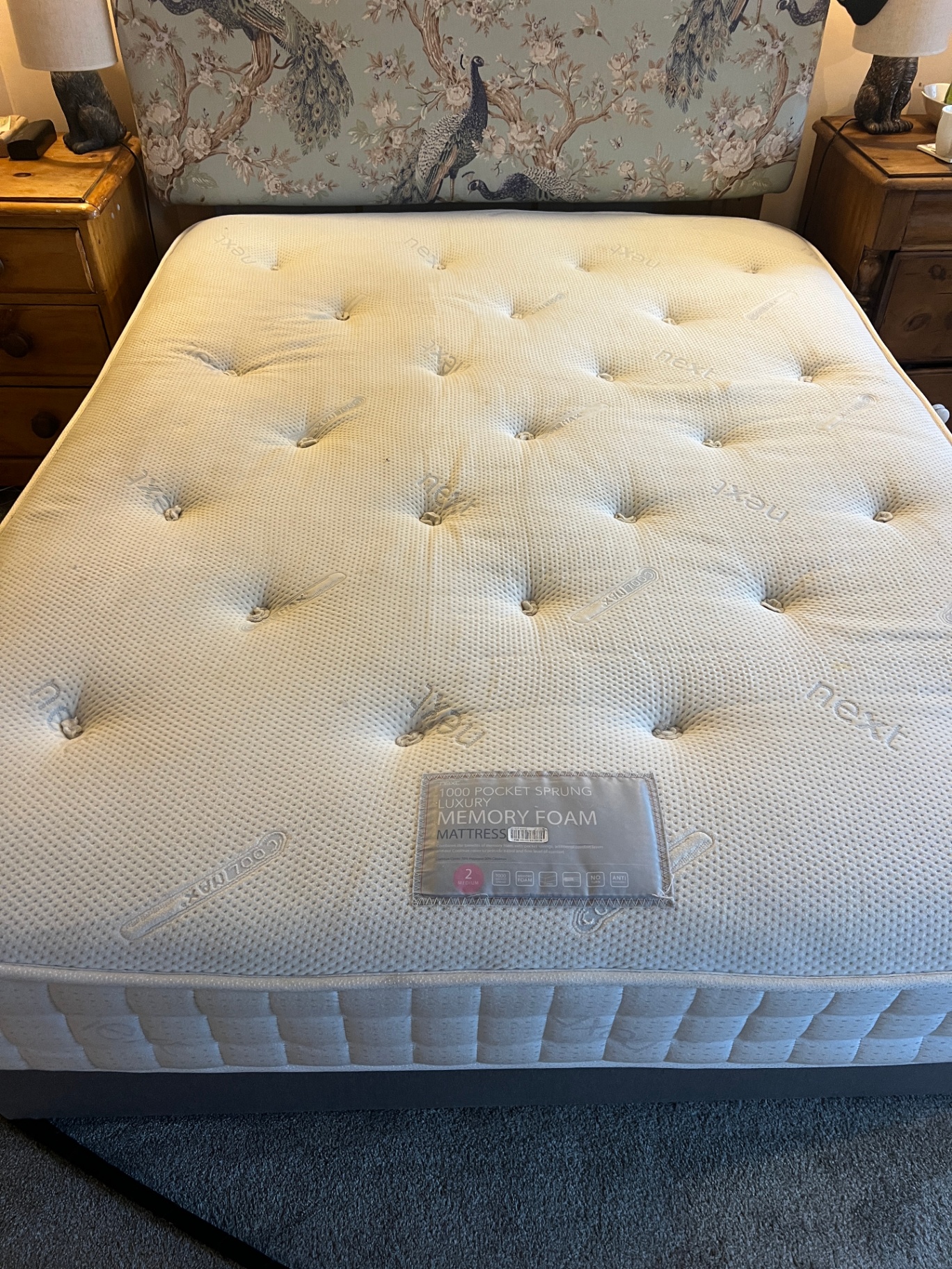 Stained mattress corner cleaned in Stafford, after professional cleaning