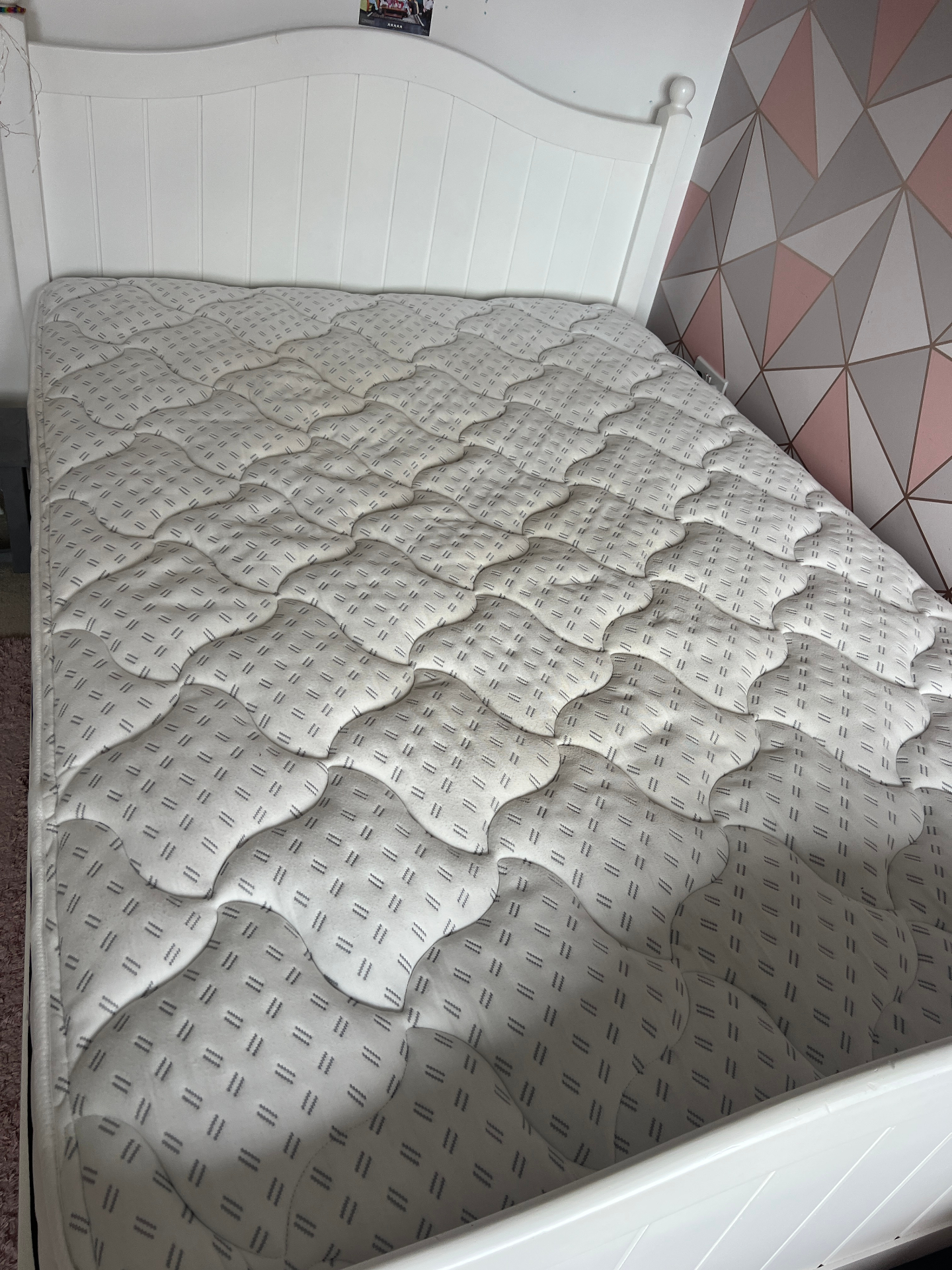 Discoloured mattress restored in Stafford, after professional cleaning